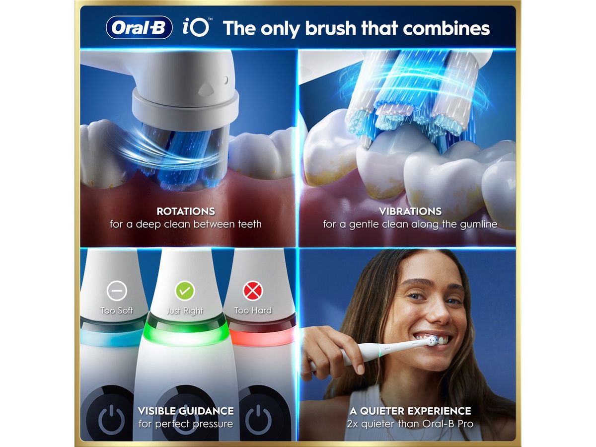 Oral-B iO9 elektrisk tannbørste (hvit) Tilbehør til tannpleie