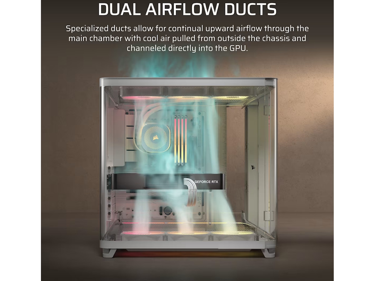 Corsair AIR 5400 RS-R ARGB Triple Chamber Mid Tower (hvit) Midi tower