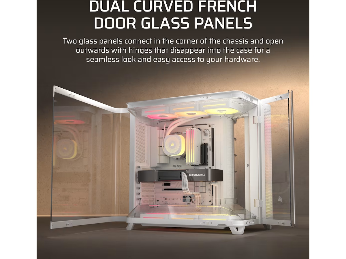 Corsair AIR 5400 LX-R RGB iCUE LINK Triple Chamber Mid Tower (hvit) Midi tower