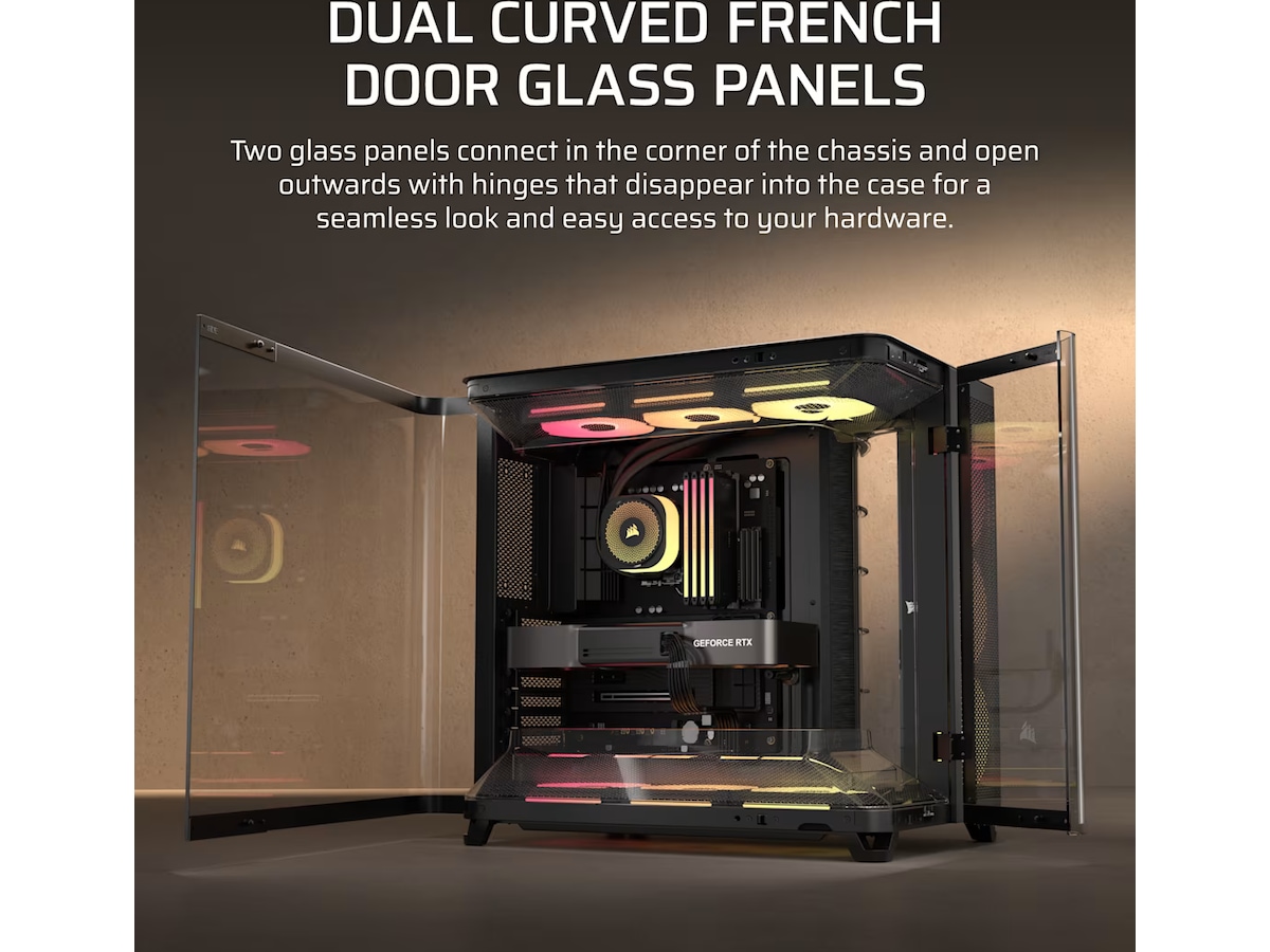 Corsair AIR 5400 LX-R RGB iCUE LINK Triple Chamber Mid Tower (svart) Midi tower