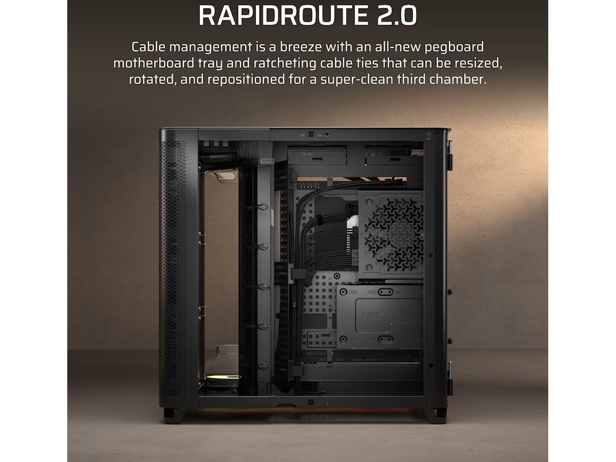 Corsair AIR 5400 RS-R ARGB Triple Chamber Mid Tower (svart) Midi tower