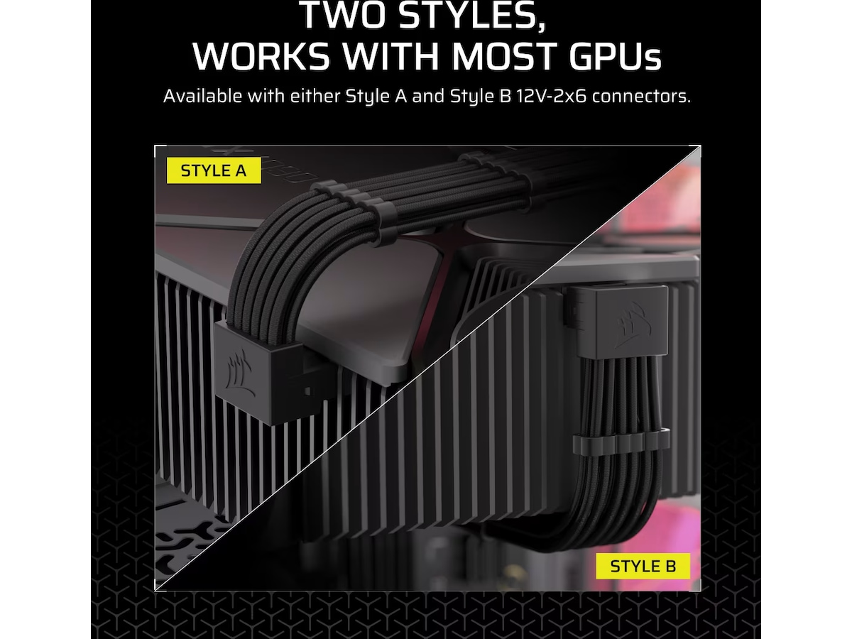 Corsair Type 5 PSU 90° 12V-2x6 Stil A Kabel Tilbehør