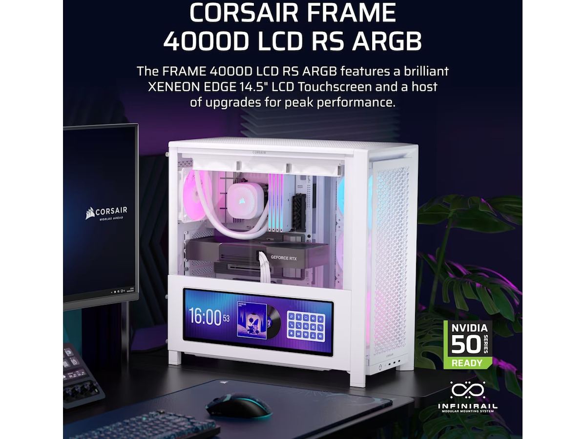 Corsair Frame 4000D LCD RS Performance mid tower (hvit) Midi tower