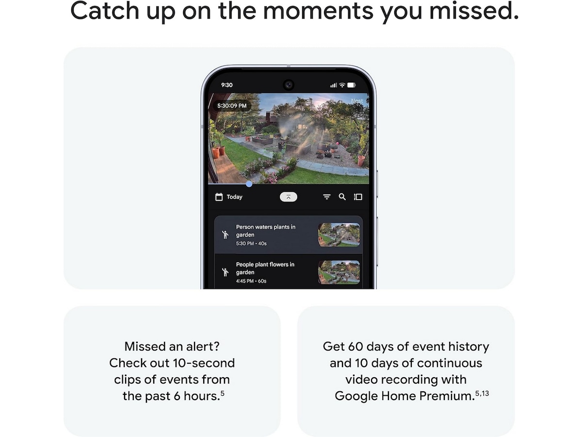 Google Nest Cam utendørs 2. gen (med ledning, hvit) Overvåkningskameraer