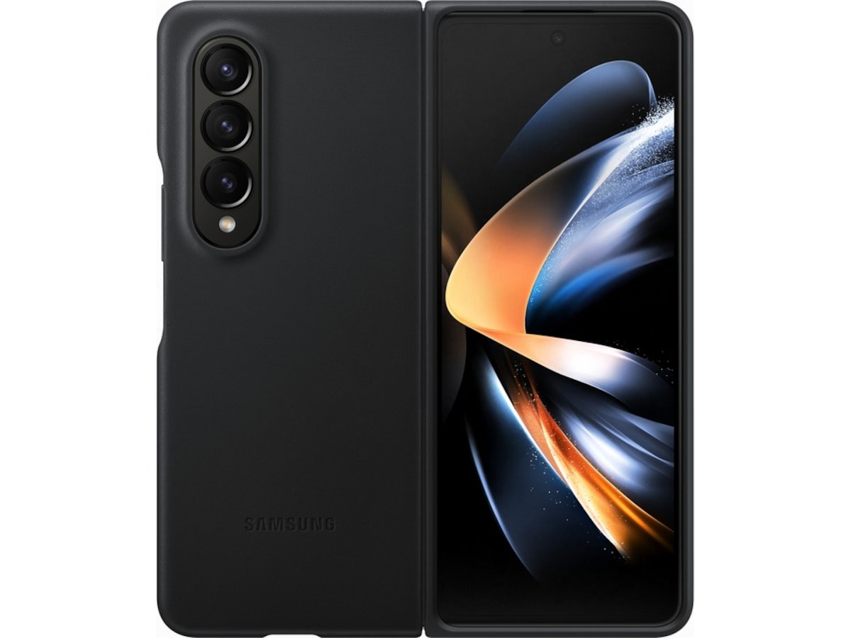 Samsung Galaxy Z Fold4 Leather Deksel (sort) Mobildeksel