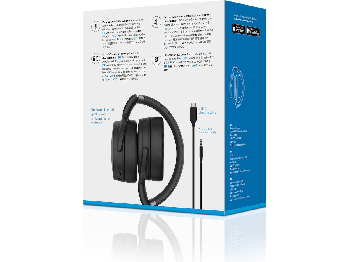 Sennheiser HD 450BT trådløse hodetelefoner, On-Ear (sort) Hodetelefoner