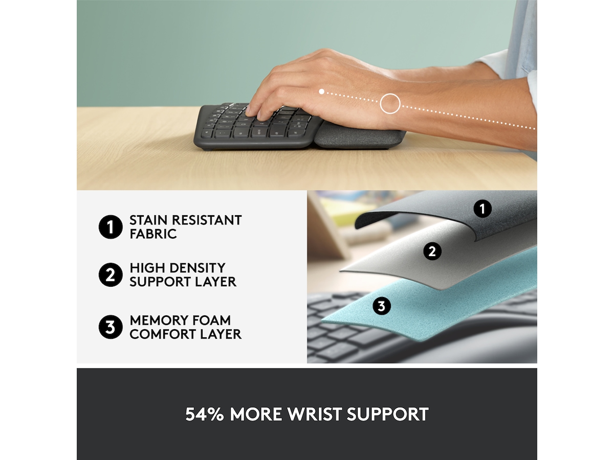 Logitech ERGO K860 Trådløs Tastatur Tastatur