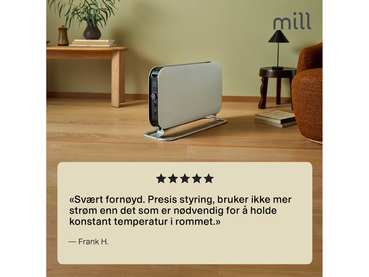 Mill WiFi gulvovn 1200W (hvit) Frittstående varmeovner
