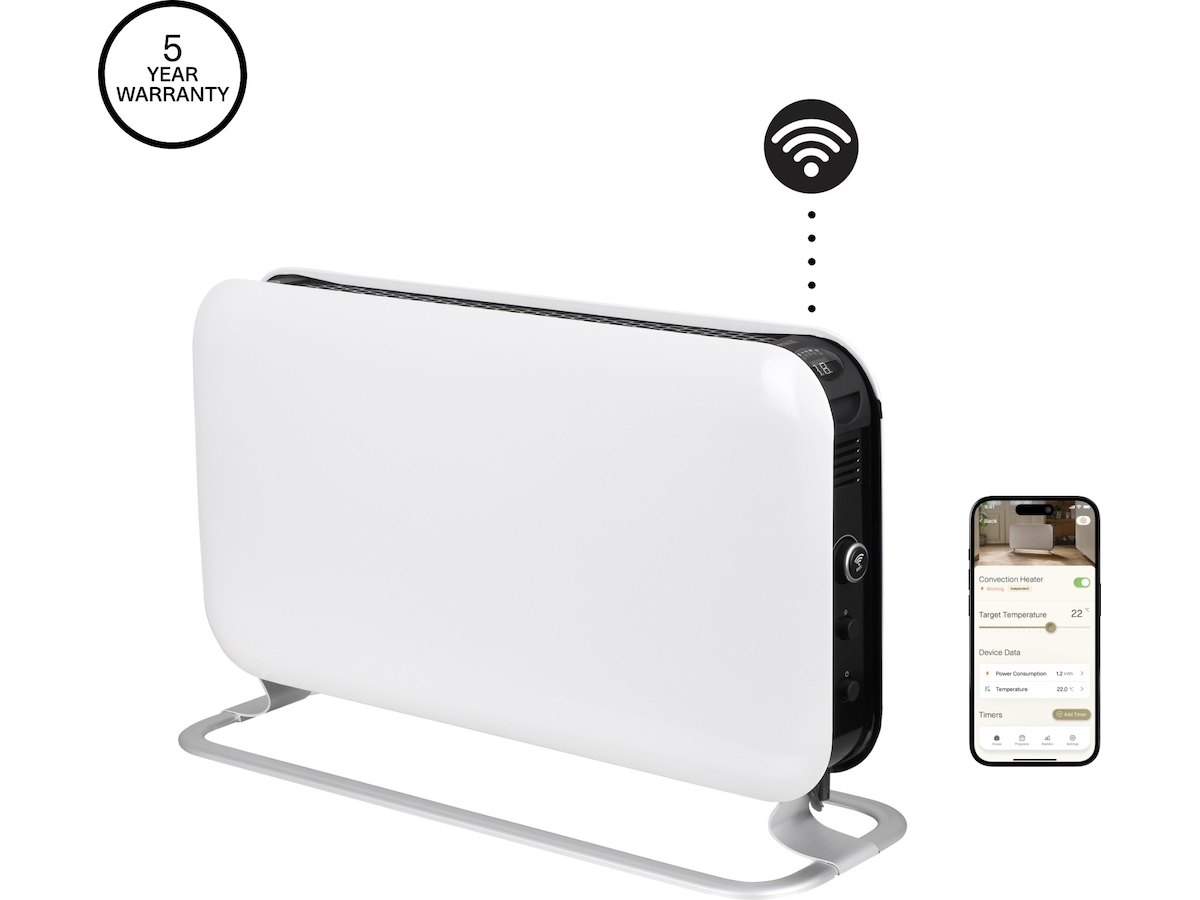 Mill WiFi gulvovn 1200W (hvit) Frittstående varmeovner