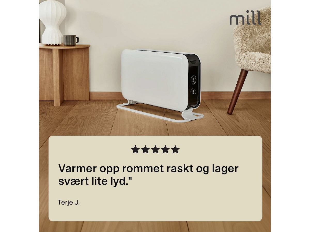 Mill Instant Max gulvovn 2200W Mec (hvit) Frittstående varmeovner
