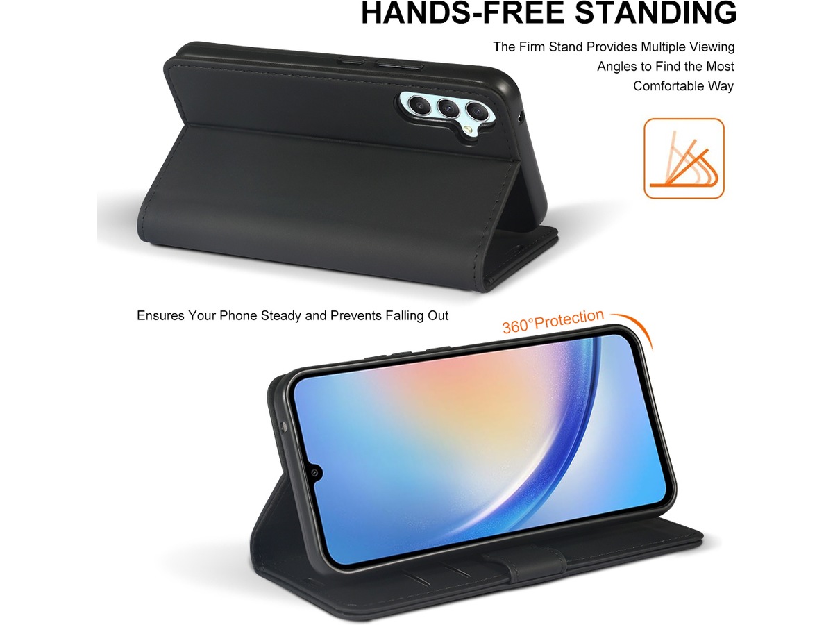 iiglo Galaxy A34 5G Lommebokdeksel (sort) Mobildeksel