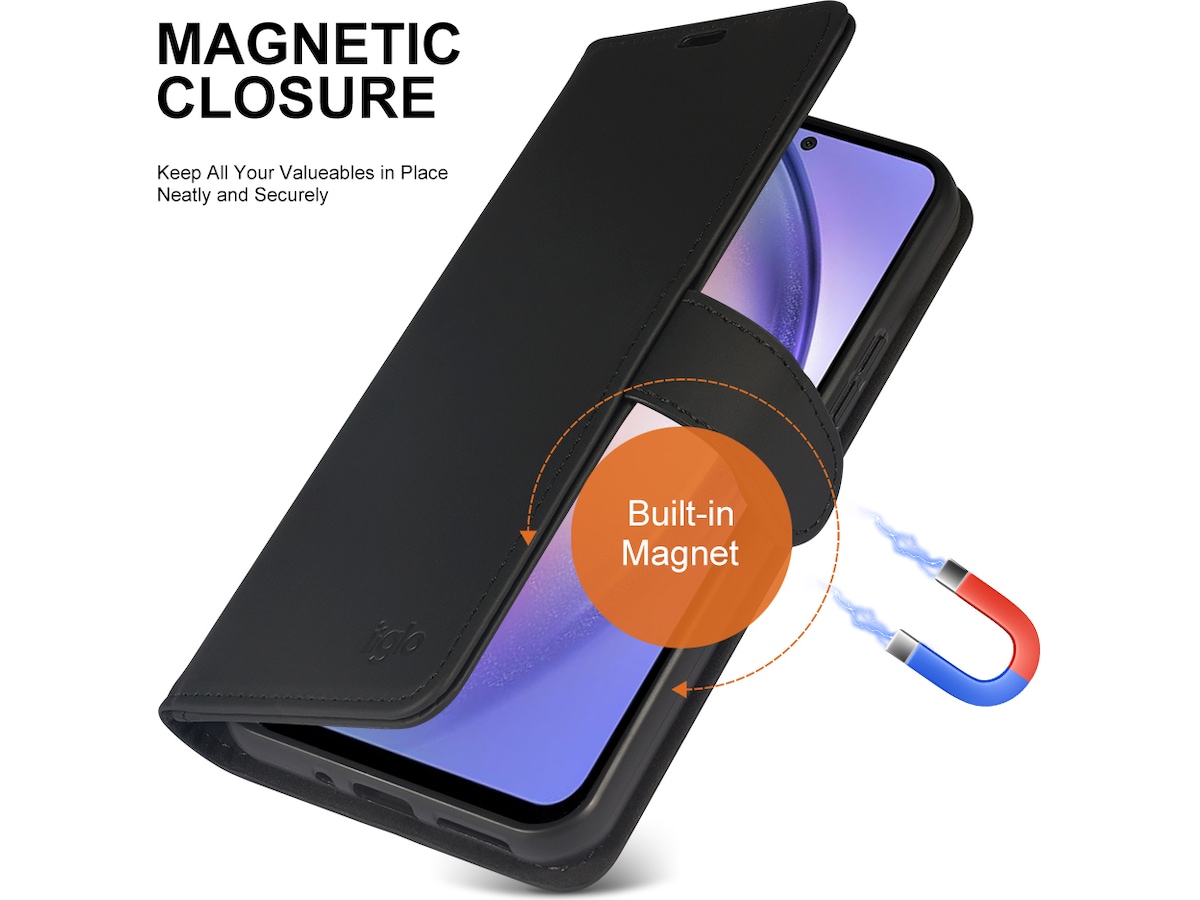 iiglo Galaxy A54 5G Lommebokdeksel (sort) Mobildeksel