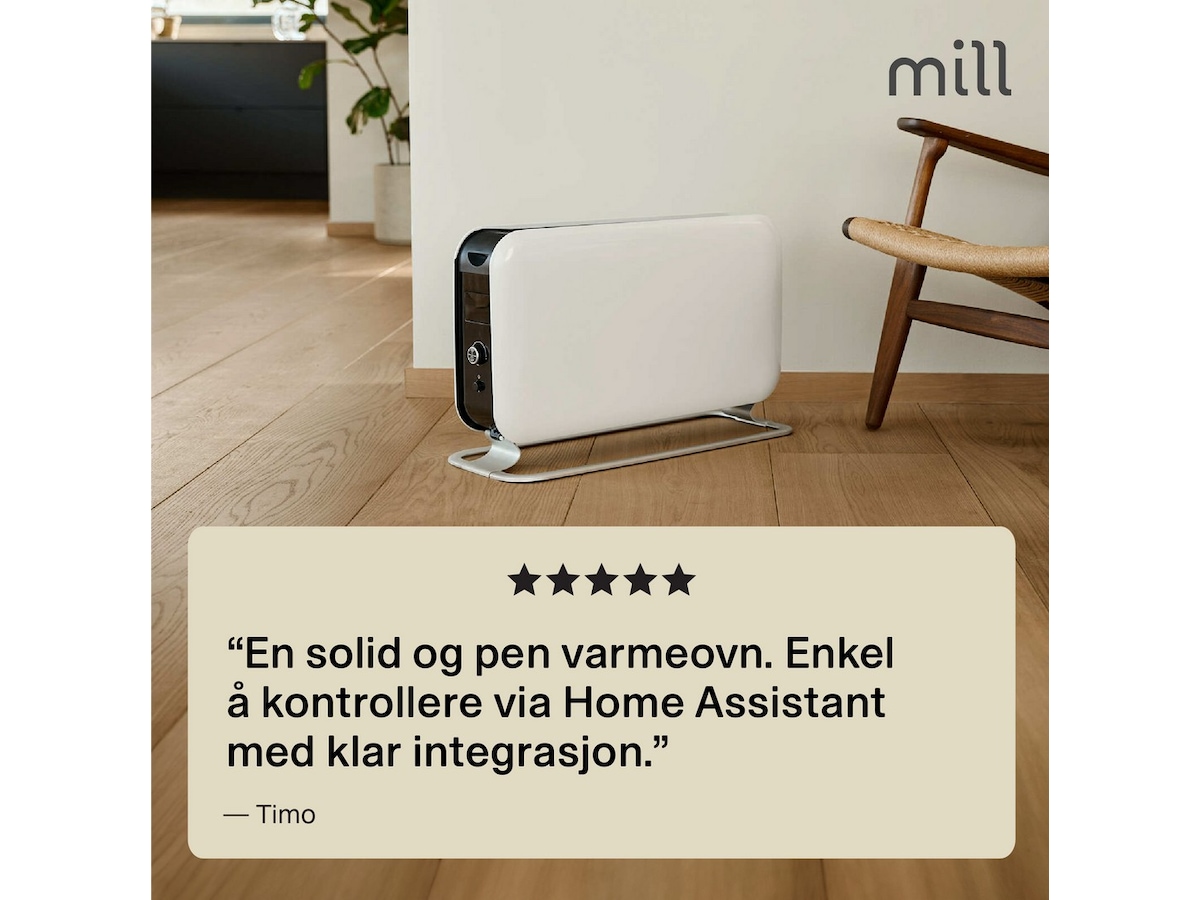 Mill Max WiFi gulvovn 1500W (hvit) Frittstående varmeovner