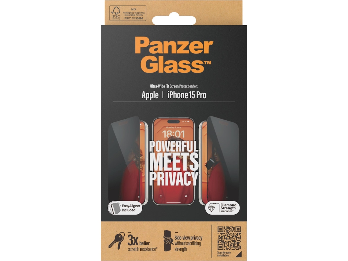 Panzerglass iPhone 15 Pro Privacy Skjermbeskytter Skjermbeskytter