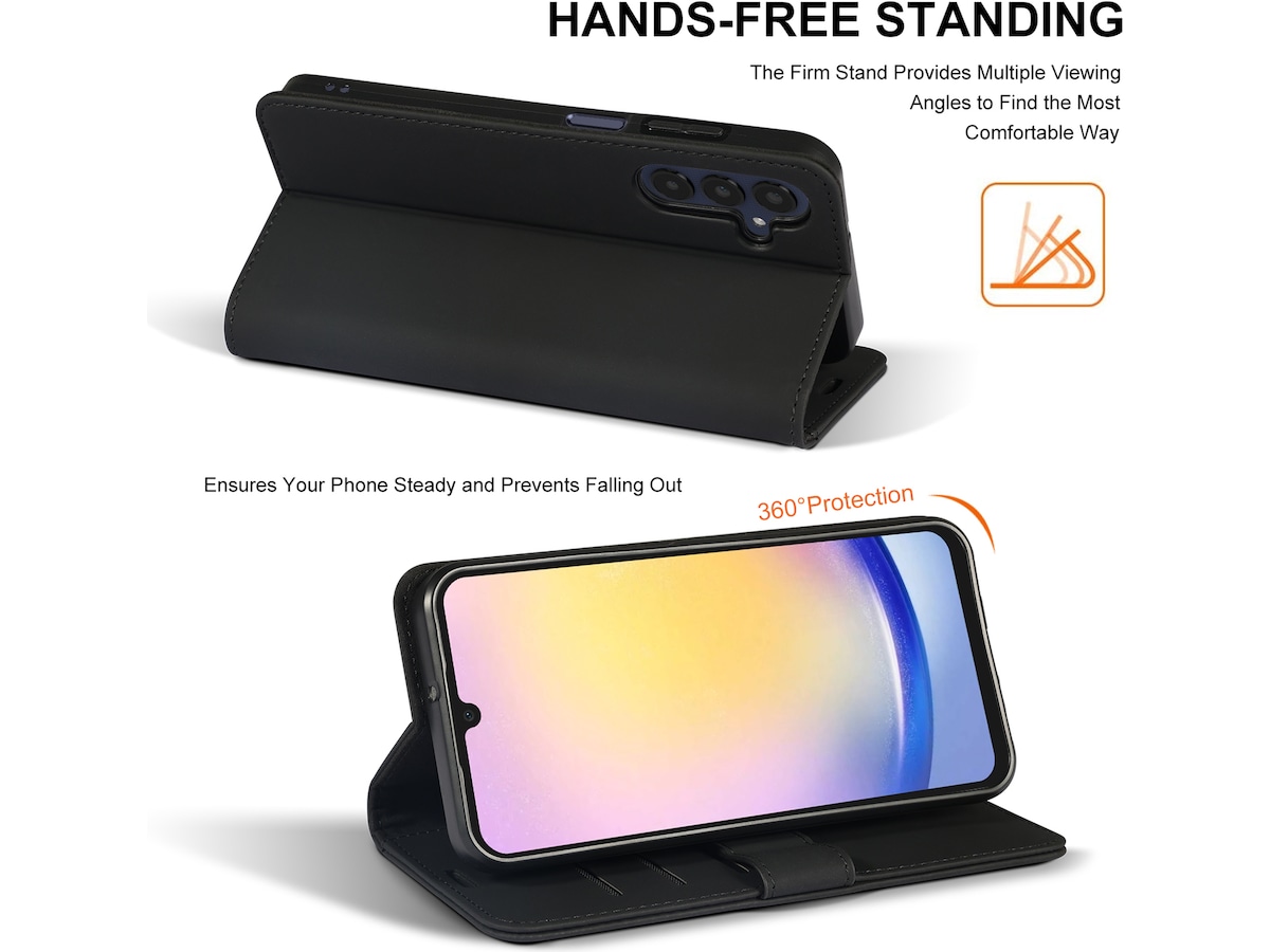 iiglo Samsung Galaxy A25 Lommebokdeksel (sort) Mobildeksel