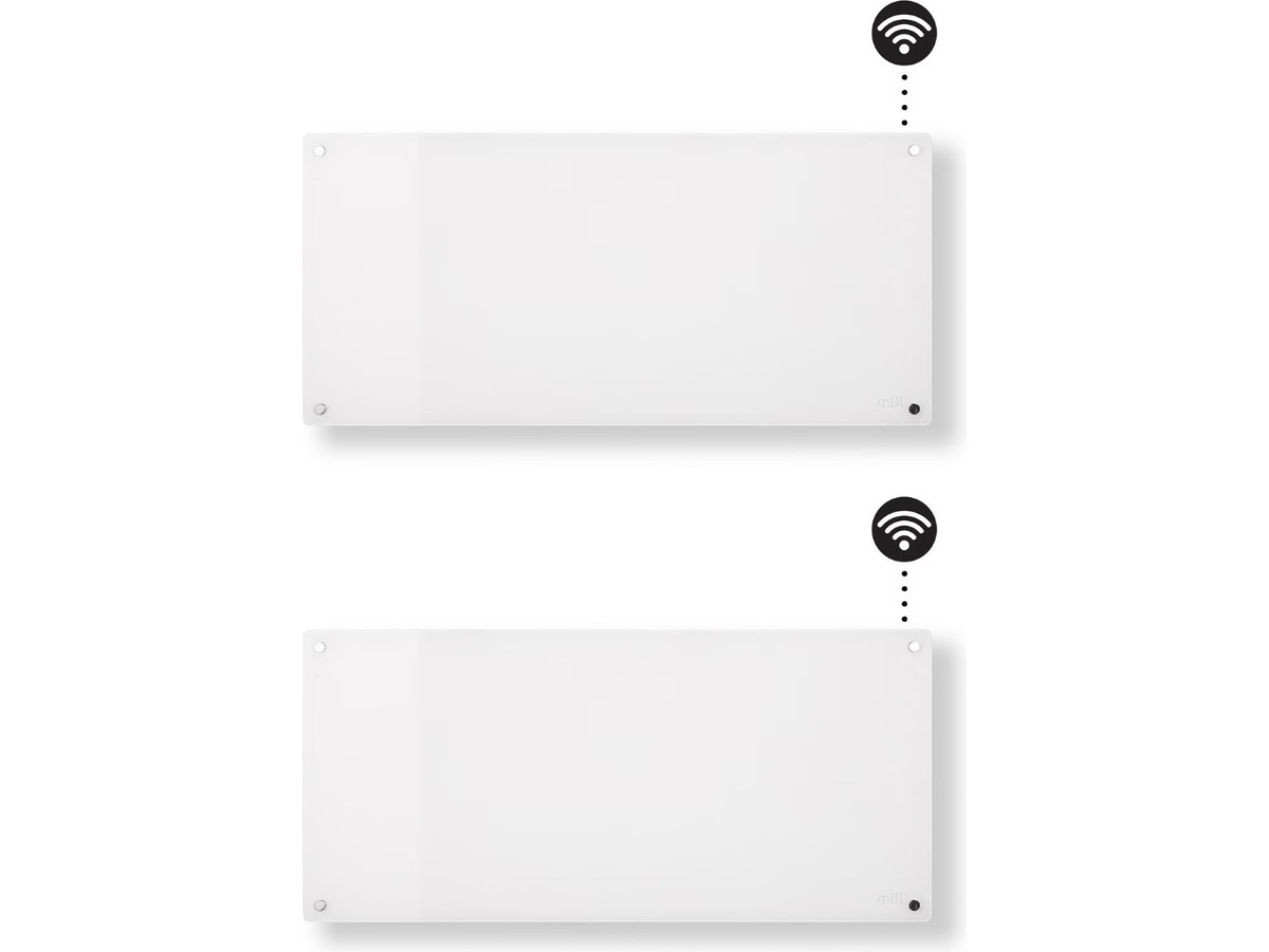 Mill Glass WiFi Gen 3 panelovn 1000W 2-pakning (hvit) Panelovner