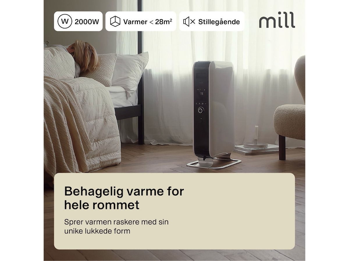 Mill Gentle Air oljeovn 2000w Frittstående varmeovner