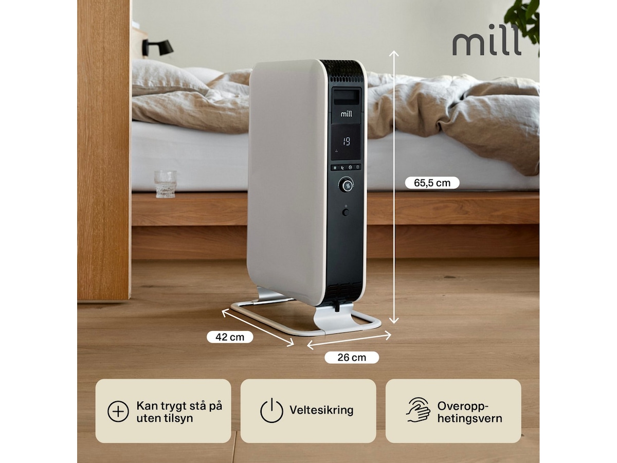 Mill Gentle Air oljeovn 2000w Frittstående varmeovner