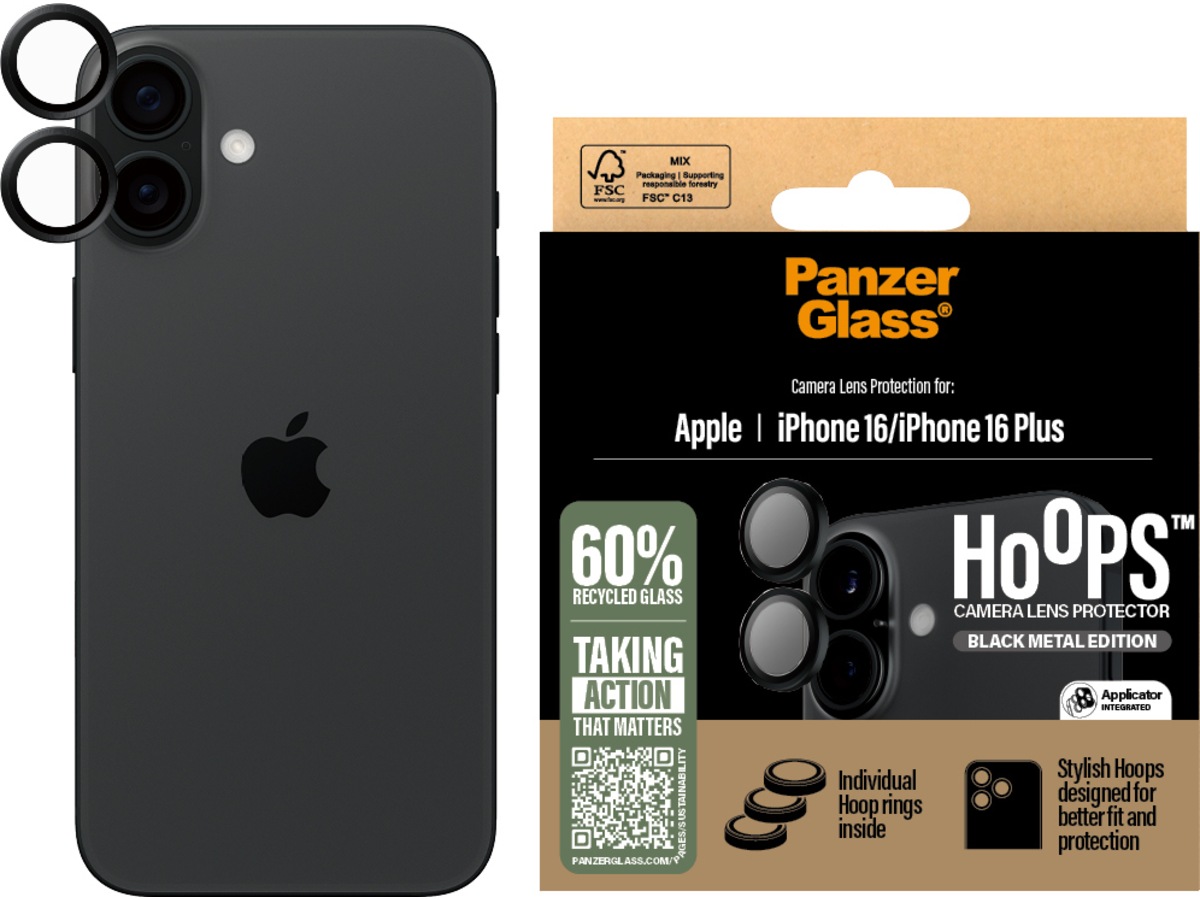 PanzerGlass iPhone 16 / 16 Plus Hoops Linsebeskytter Skjermbeskytter