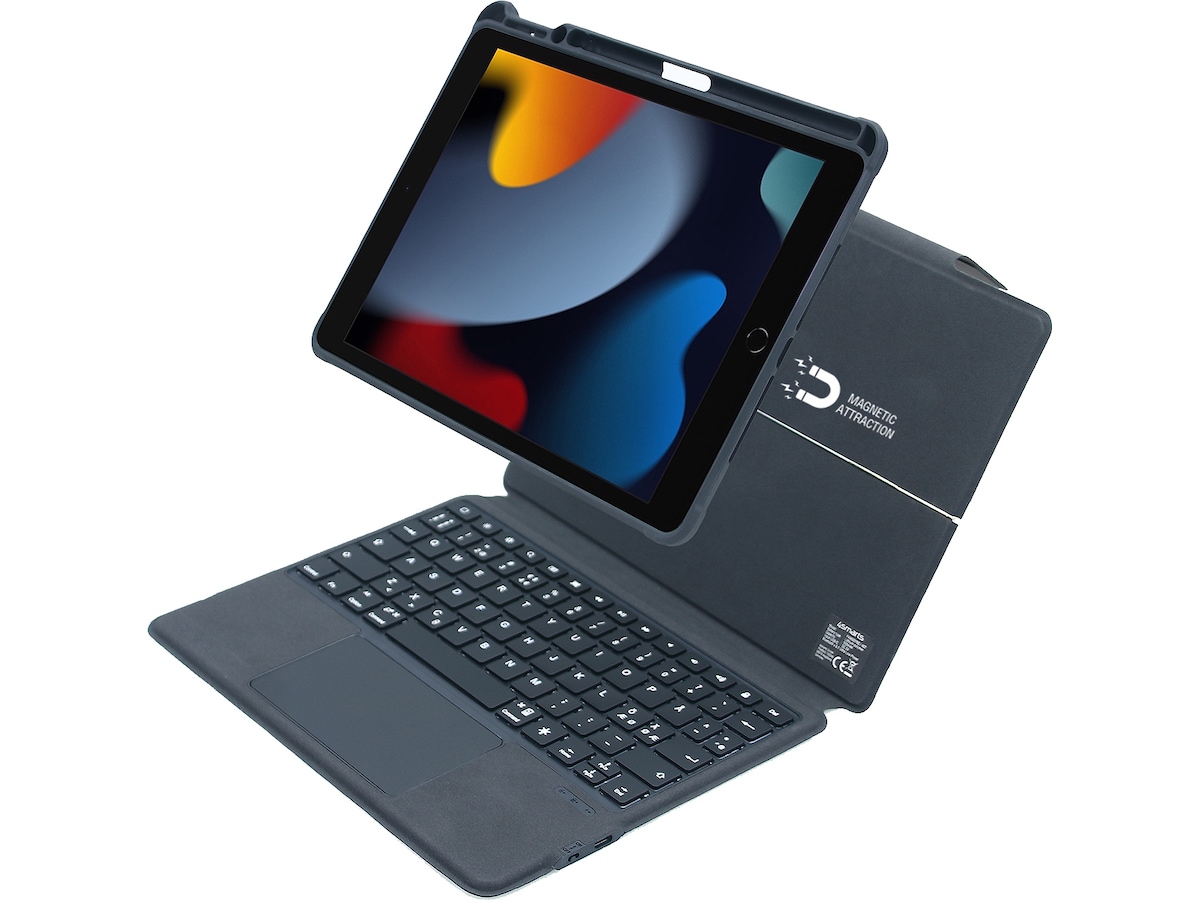 4smarts iPad Pro 13" 2-i-1 Tastaturdeksel (grå) Tastatur og stylus