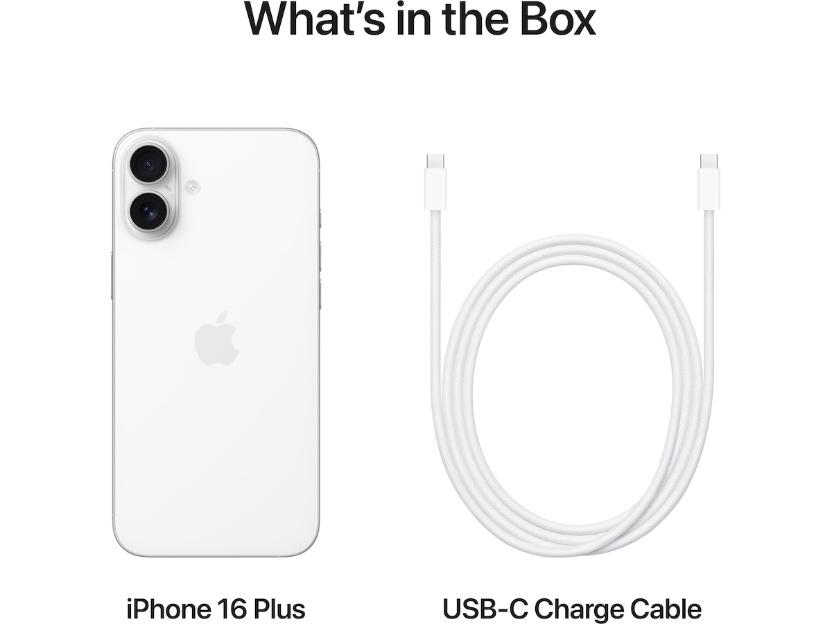 iPhone 16 Plus 256GB (hvit) Mobiltelefoner