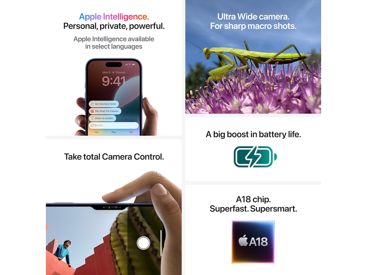 iPhone 16 Plus 128GB (hvit) Mobiltelefoner