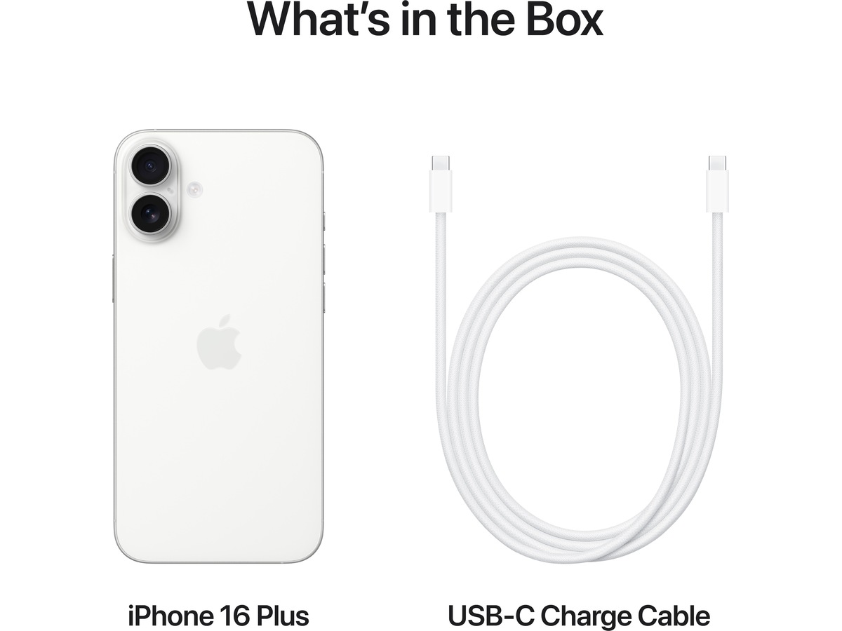 iPhone 16 Plus 128GB (hvit) Mobiltelefoner