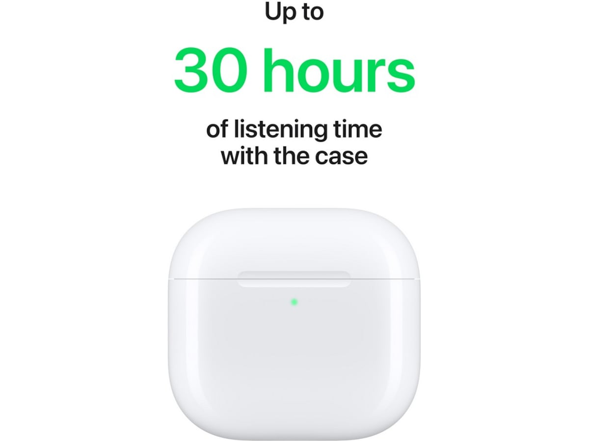 Apple AirPods 4 trådløse ørepropper, In-Ear (hvit) Ørepropper