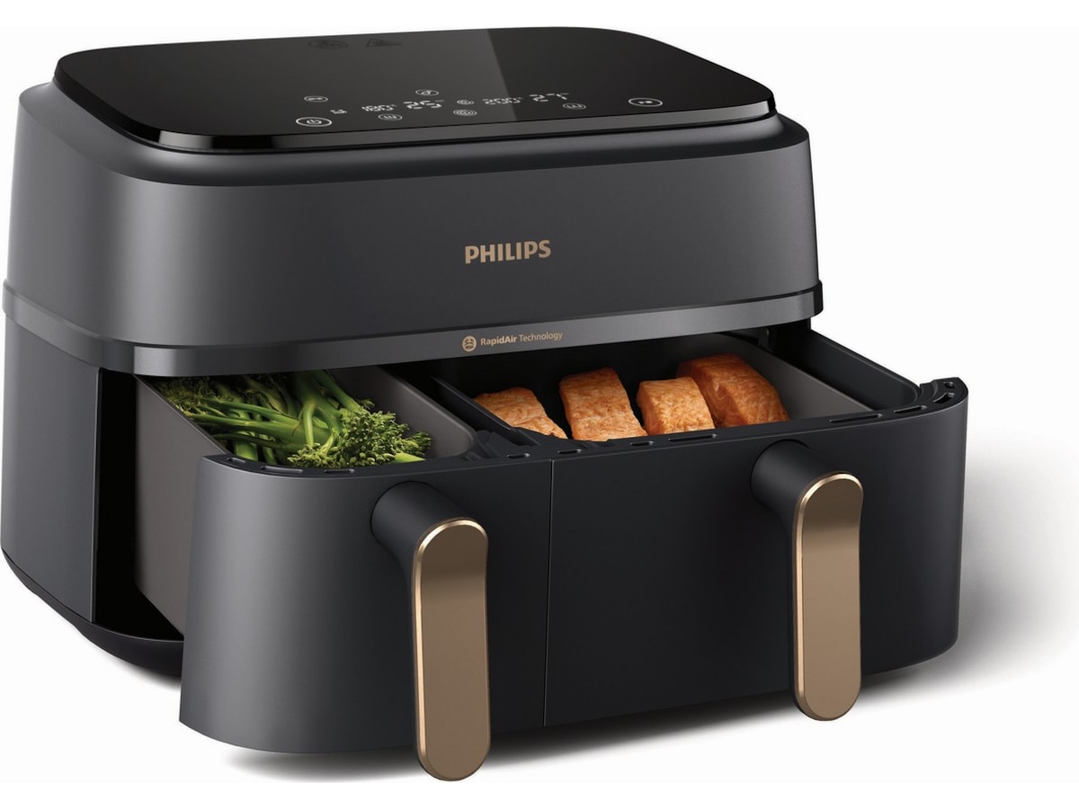 Philips dual basket airfryer 9L NA352/00 (grå/kobber) -B-Grade Demo hjem & fritid