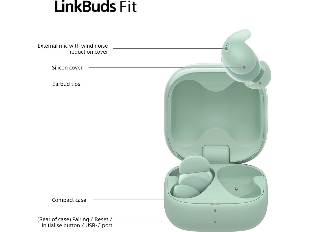Sony Linkbuds Fit trådløse ørepropper, In-Ear (grønn) Ørepropper