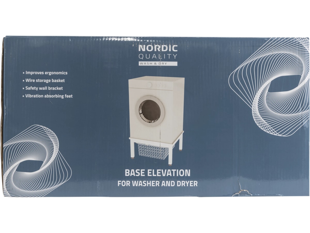 Nordic Quality basehøyde for vaskemaskin/tørketrommel med kurv Tilbehør til vaskemaskin og tørketrommel