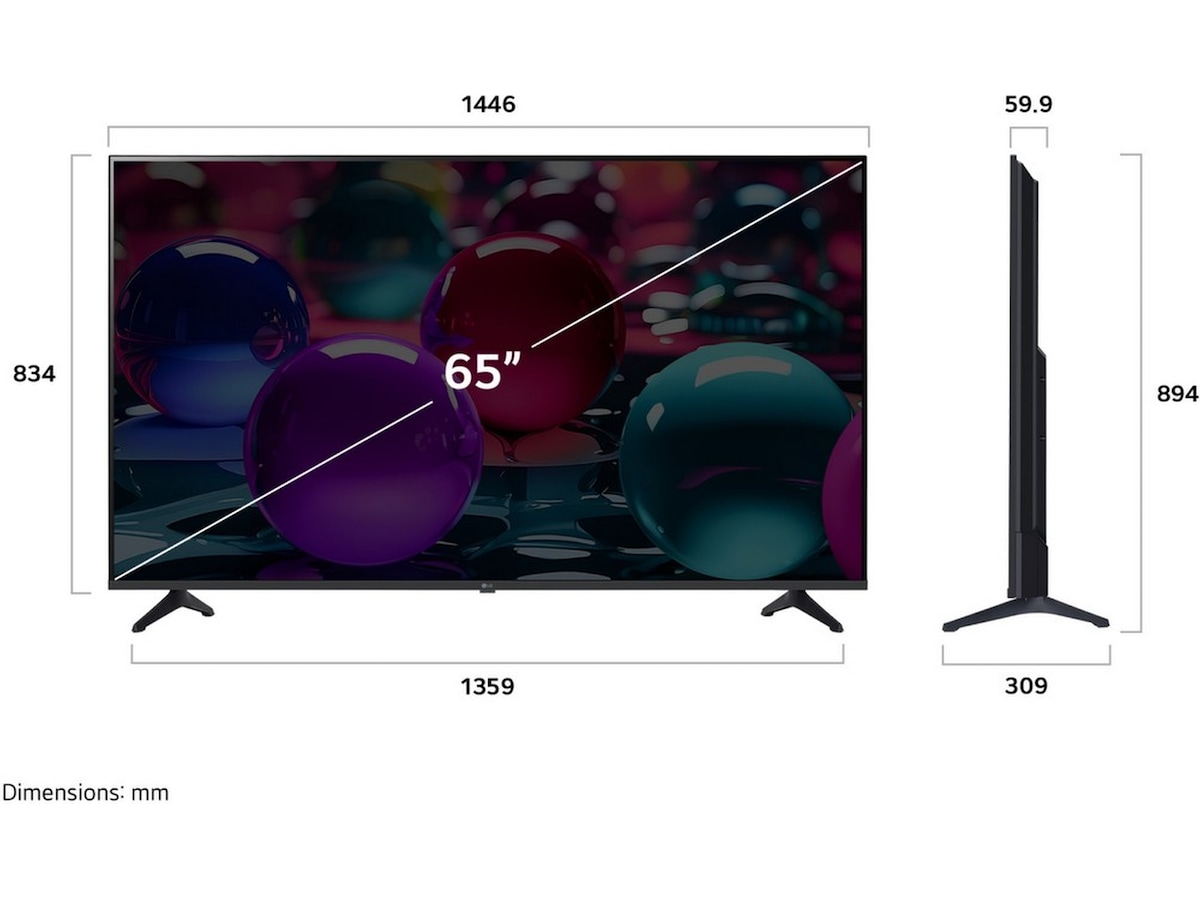 LG 65" UA73 AI 4K UHD smart-TV (2025) 60 - 69 tommer TV