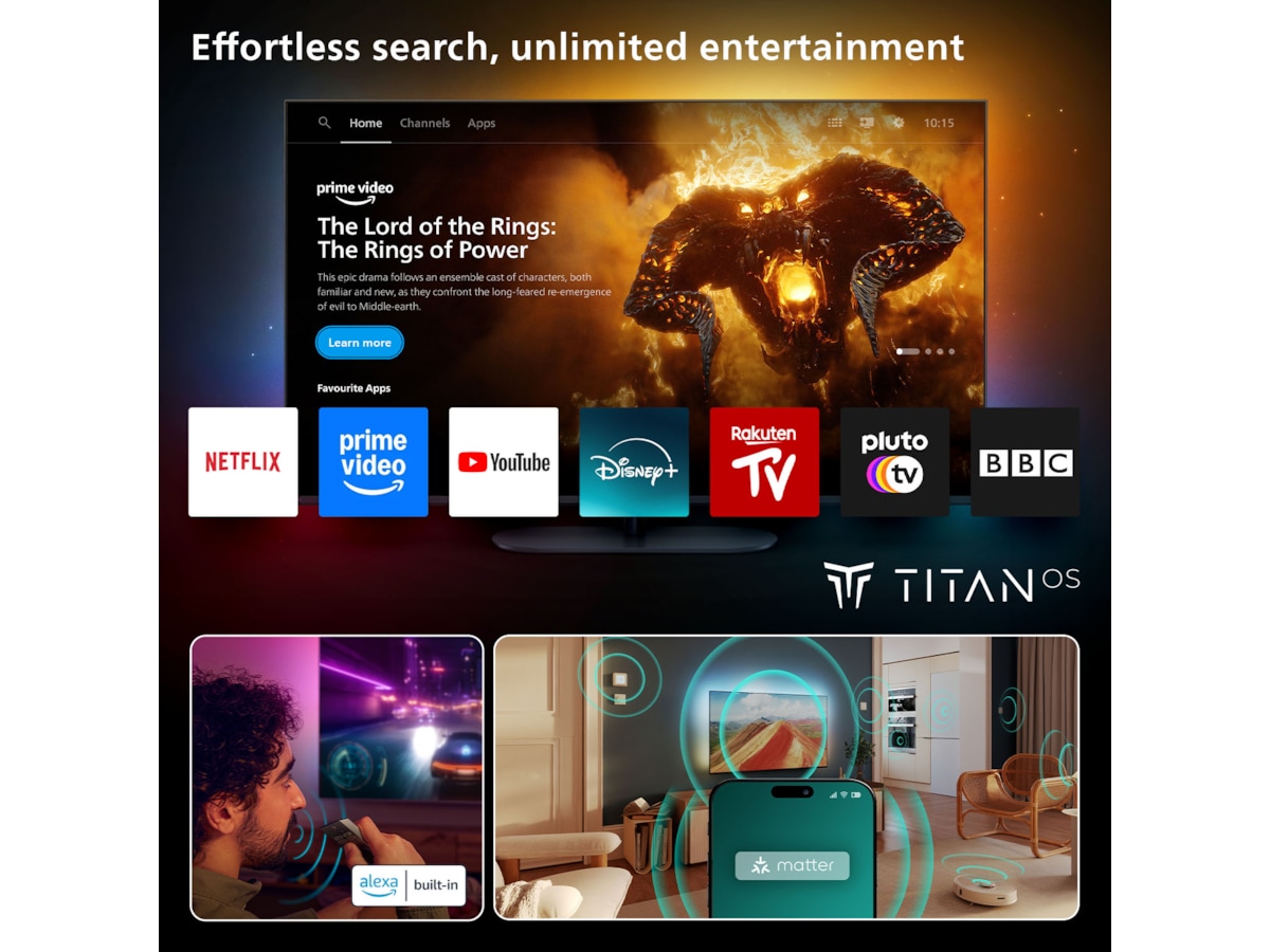 Philips 65" MLED810/12 QD smart miniLED TV (2025) 60 - 69 tommer TV