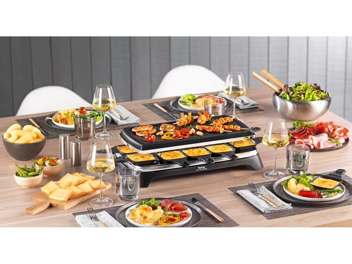 Tefal RE458812 raclette Inox & Design 10 panner (svart) Andre kjøkkenapparater