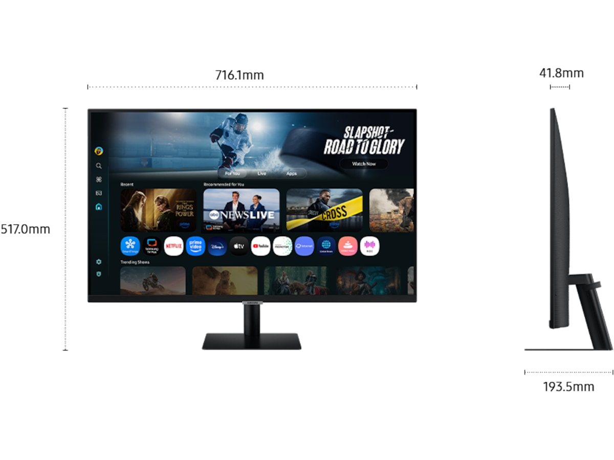 Samsung 32" 4K smart skjerm M7 32FM702 (sort) Skjermer