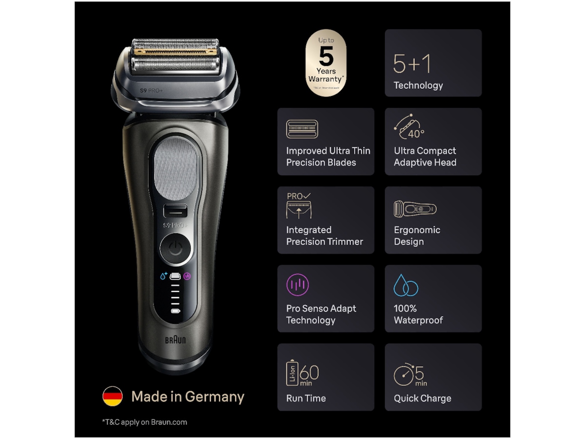 Braun Series 9 PRO+ elektrisk barbermaskin 9675CC Barbermaskiner