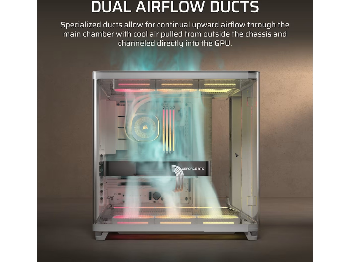 Corsair AIR 5400 LX-R RGB iCUE LINK Triple Chamber Mid Tower (hvit) Midi tower