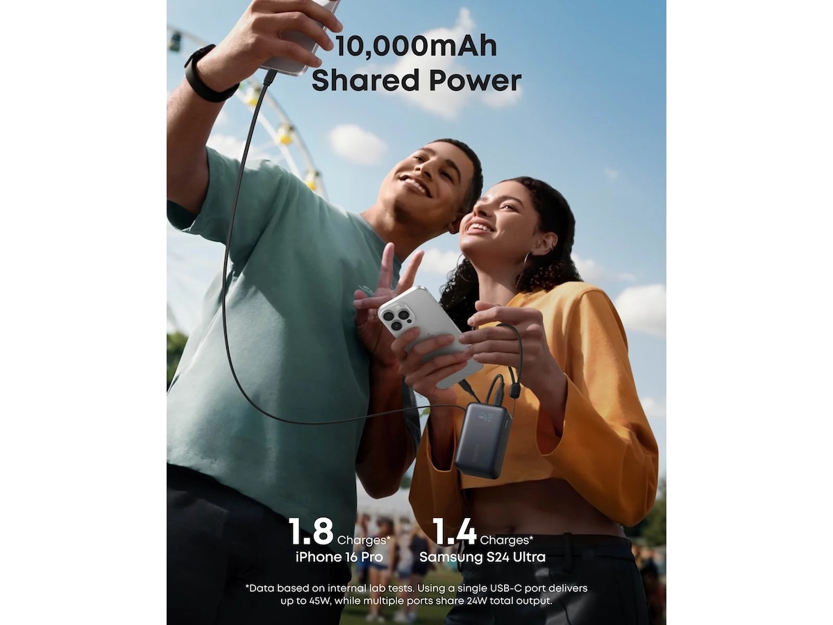 Anker Nano Power Bank 10K 45W (sort) Powerbank