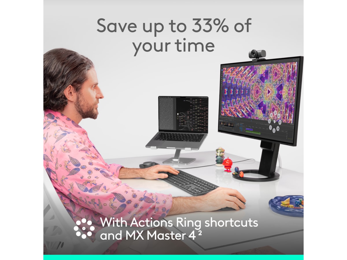 Logitech MX Master 4 Trådløs Ergonomisk Mus (grafittgrå) Mus