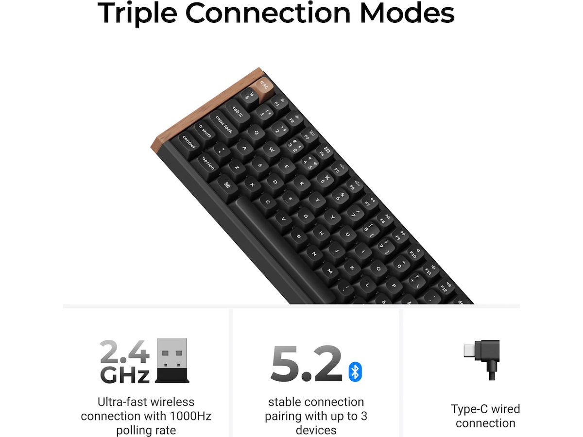 Keychron K4 HE Trådløst Gamingtastatur (sort) Gamingtastatur