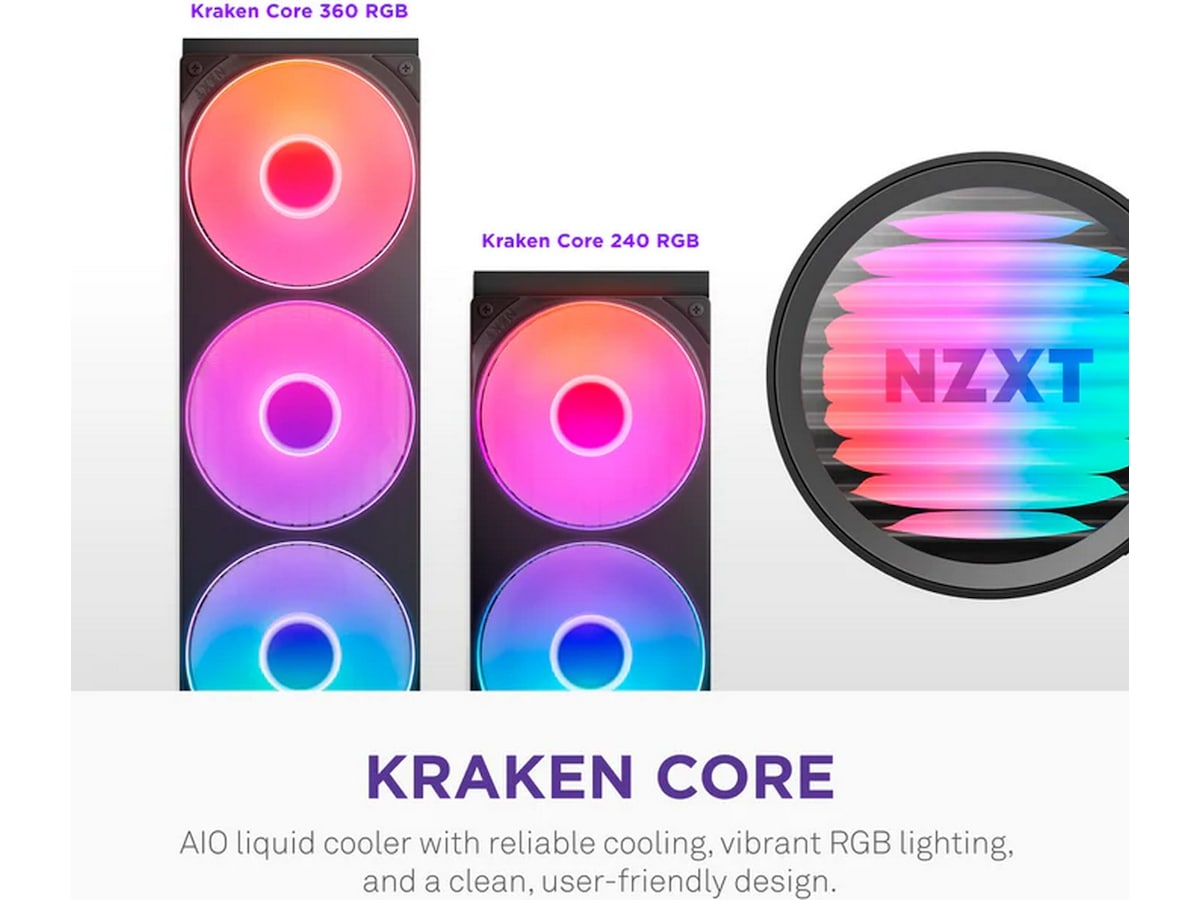 NZXT Kraken Core RGB 360mm AIO Kjøler (svart) CPU - Vannkjøling