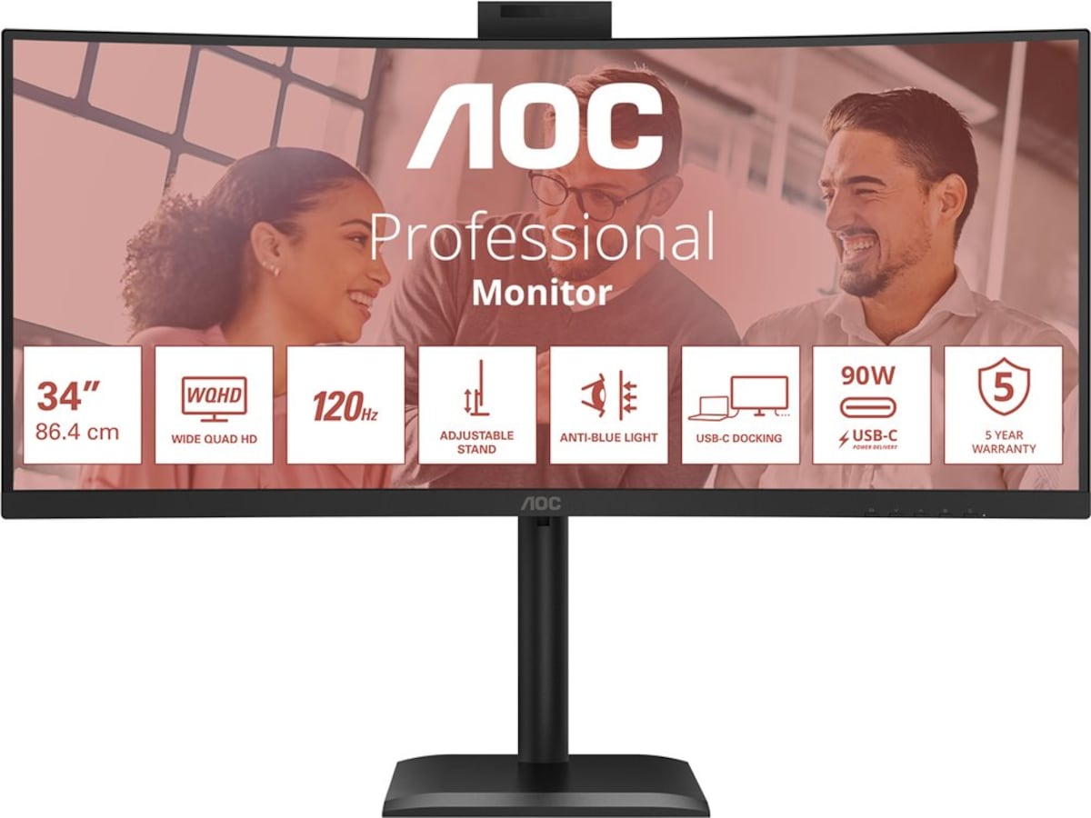 AOC 34" curved skjerm CU34E4CW Skjermer