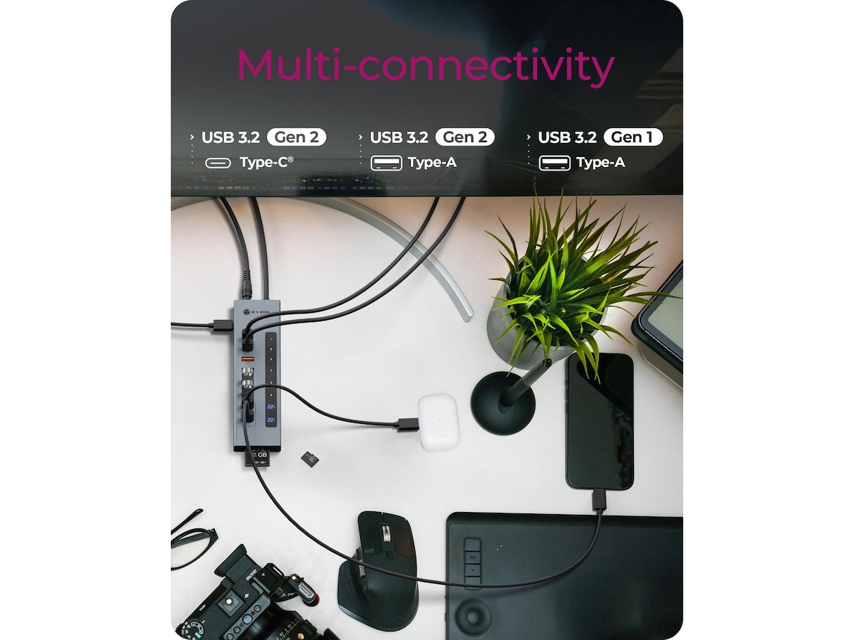 ICY BOX 11-i-1 USB Type-C HUB Dockingstasjon & USB-HUB