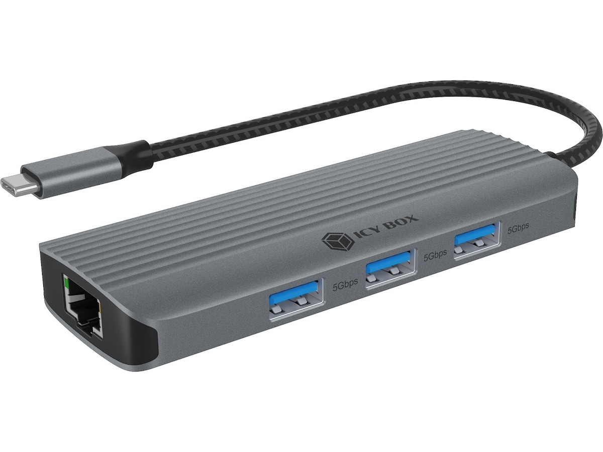 ICY BOX 6-i-1 Travel Docking Dockingstasjon & USB-HUB