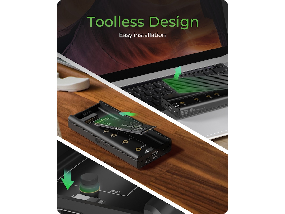 Icy Box M.2 NVMe SSD Kabinett Eksterne kabinetter