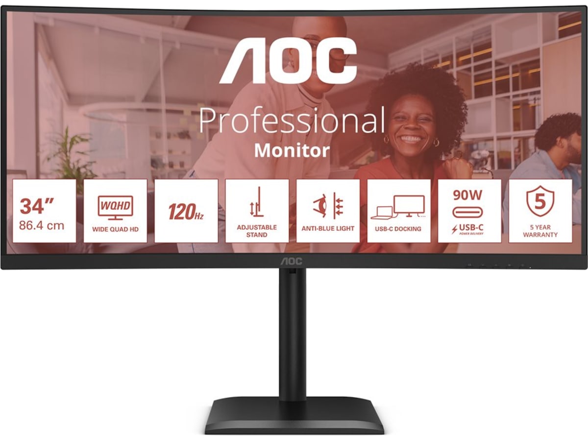 AOC 34" curved skjerm CU34E4CV Skjermer