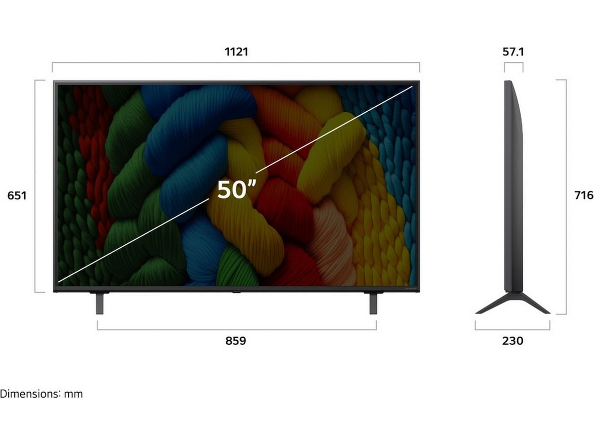 LG 50'' Nano AI 4K 50NANO80A (2025) + Soundbar 50 - 59 tommer TV