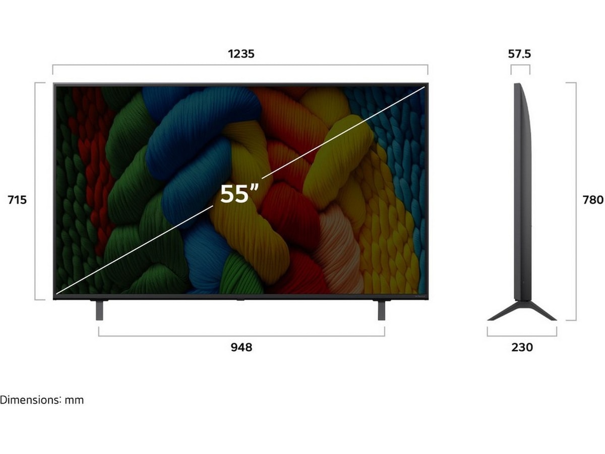 LG 55" NANO80 AI 4K NanoCell Smart-TV (2025) 50 - 59 tommer TV