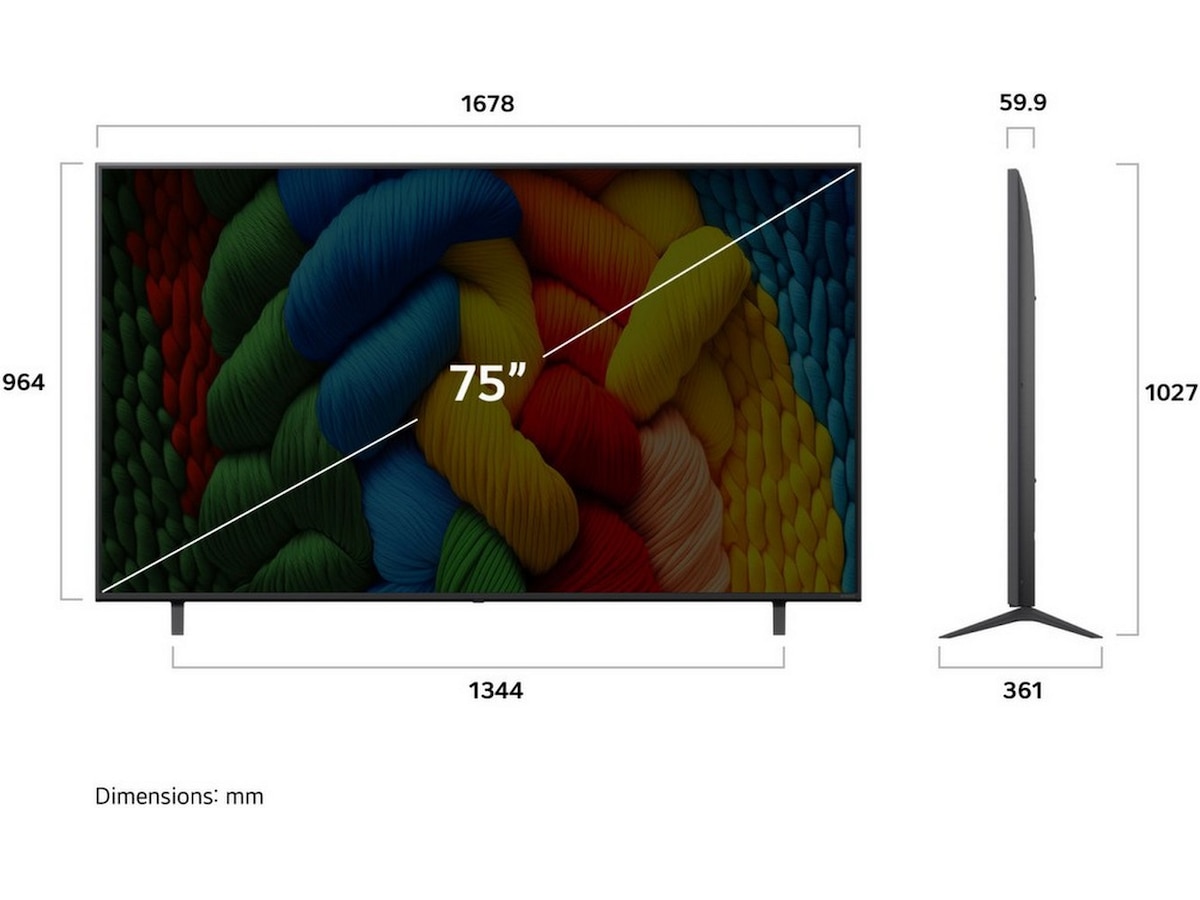 LG 75" NANO80 AI 4K NanoCell Smart-TV (2025) + Soundbar 70 - 79 tommer TV