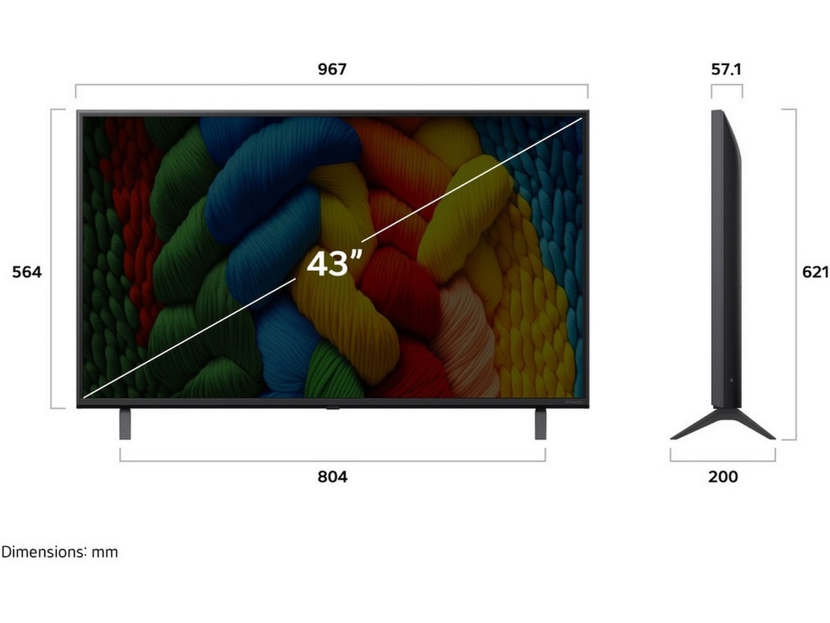 LG 43" NANO80 AI 4K NanoCell Smart-TV (2025) + Soundbar  20 - 49 tommer TV